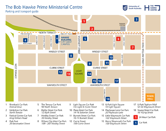 Map of the Hawke Centre
