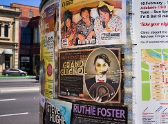 Arts event posters in Adelaide