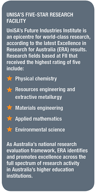 UniSA's Five-star Research facility ratings list