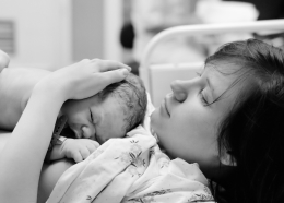 woman and baby just after giving birth