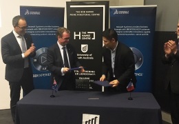 UniSA Deputy Vice Chancellor Nigel Relph and Dassault Systèmes’ Managing Director for Asia Pacific South, Masaki Sox Konno sign a strategic education partnership
