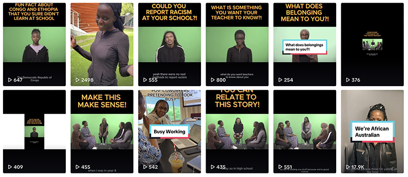 TikTok videos developed by Black African youth co-researchers in partnership with UniSA