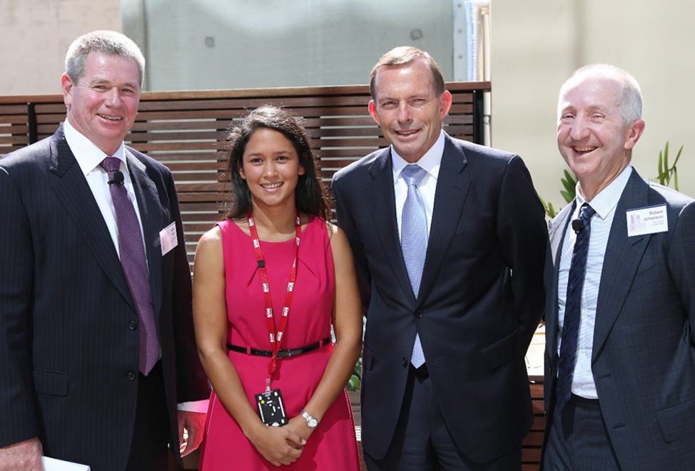 Sarah Nur with Tony Abbott