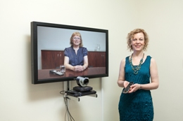 Dr Susan Simpson in video conference setting