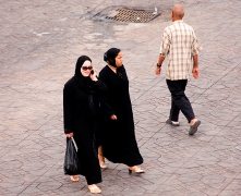 Muslim women walking