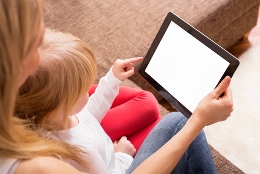 child using smart tablet