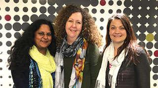 (L-R) Dr Nayana Parange, Dr Lois McKellar and Cathy Kempster.
