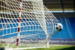 soccer ball in net