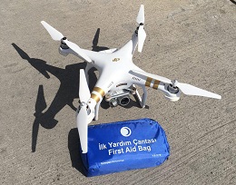 Drone carrying first aid bag