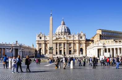 A view of St Peter's Cathedral in  the Vatican