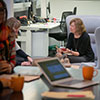 Professor Carol Kulik and Kathy Carruthers. Photo by Brenton Edwards.