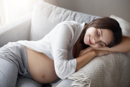 Pregnant woman asleep