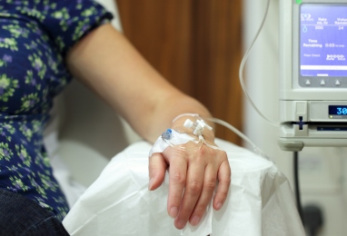 Patient receiving chemotherapy treatment