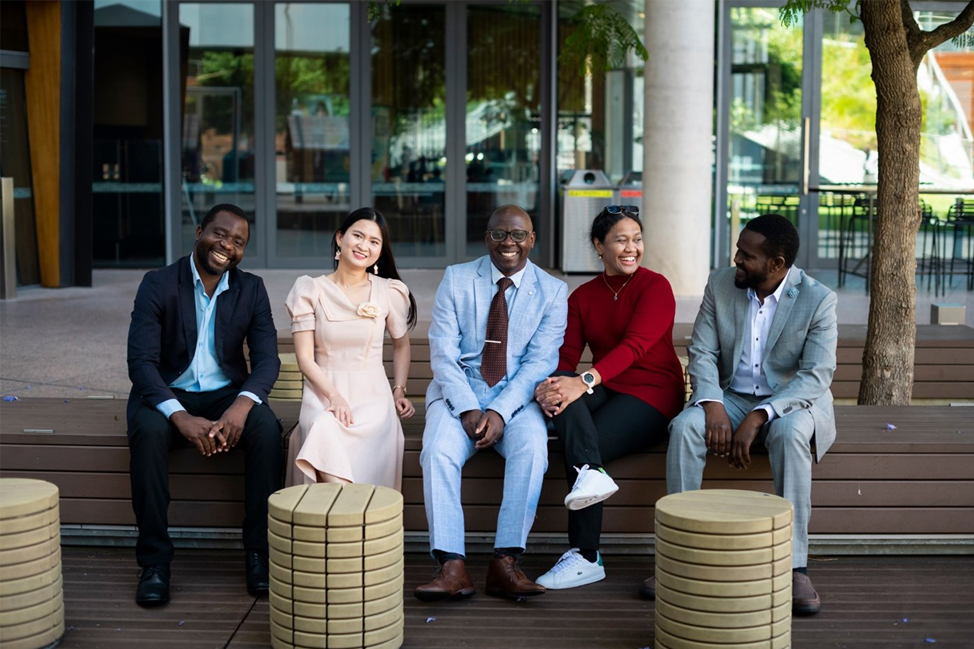 Monita, second to right, with her fellow Australia Awards Alumni at UniSA’s City West campus.