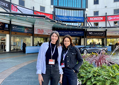 Anna with Bonnie McBride at the American Film Market, Los Angeles in November 2022