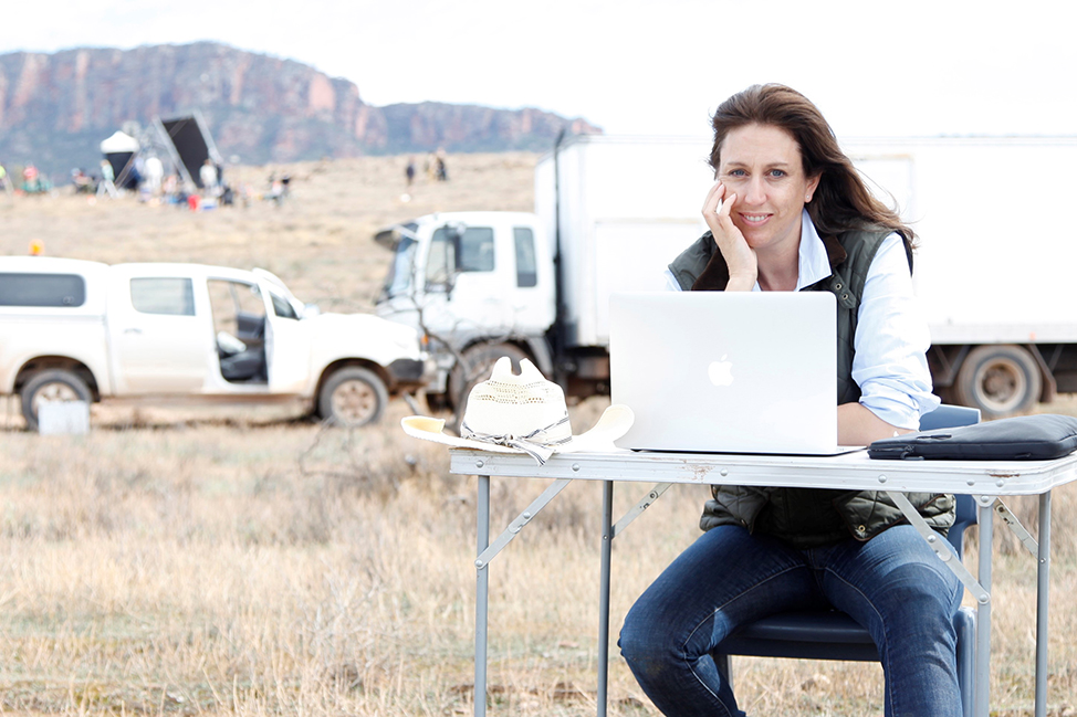 Anna on location in the Flinders Ranges for the feature film Chasing Wonders in 2014