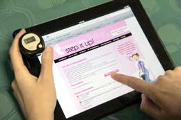 'Step it up' Facebook app on an ipad