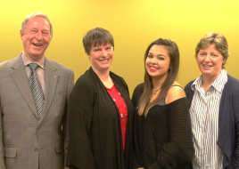 Benefactors Tom Pearce, Susan Lloyd and Erica Diment with Don Hawke Memorial Scholarship winner, Madison Baj. 