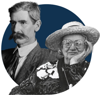 Two people portrait style
