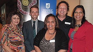 Pictured are members of the Deadly Alumni committee (L-R): Michelle Simmons (Secretary/Treasurer), Nick Arundel (President), Christine Jacques (Vice-President), Edoardo Crismani (Events Co-ordinator) and Jasmine Valadian (committee member)