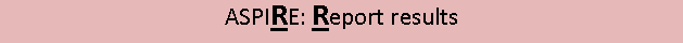 ASPIRE R: Report results