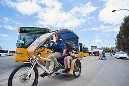 EcoCaddy in front of bus