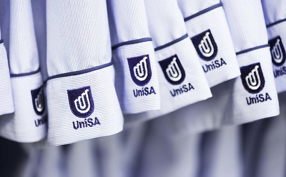 Nursing props with the UniSa logo.