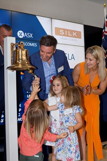 Martin and his family celebrate SILK’s listing on the ASX