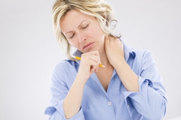 woman with neck pain