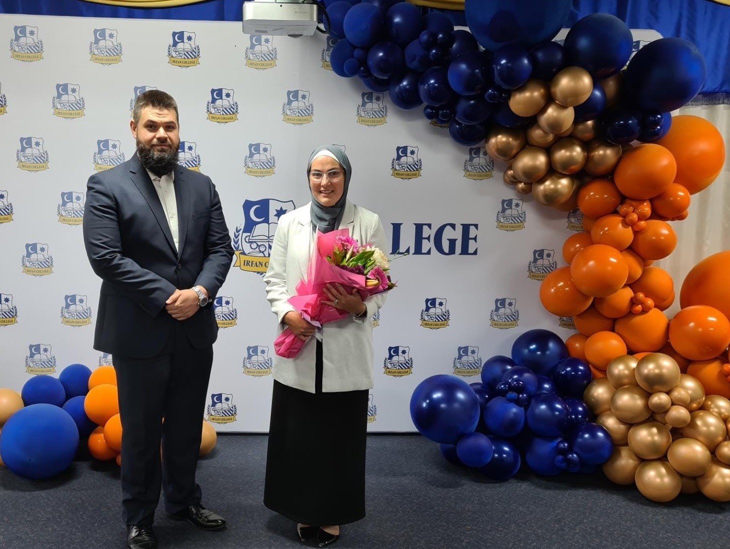 Mr Ali Arabaci, Principal and Ms Eman Aweida