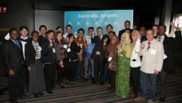 students at award ceremony