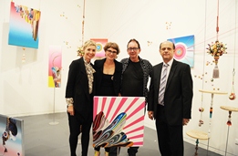 From left, PICA Director Amy Barrett-Lennard, Zoe Kirkwood, Director of Canberra Contemporary Art Space and Hatched 2014 judge David Broker, Doctor Harold Schenberg Trustee Nic Dilorenzo