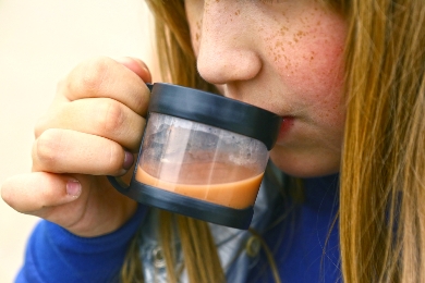 girl drinking tea