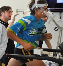 Jaxon Rayner, a MotorX student from the Limestone Regional Sports Academy involved in fitness testing at UniSA's High Performance Lab