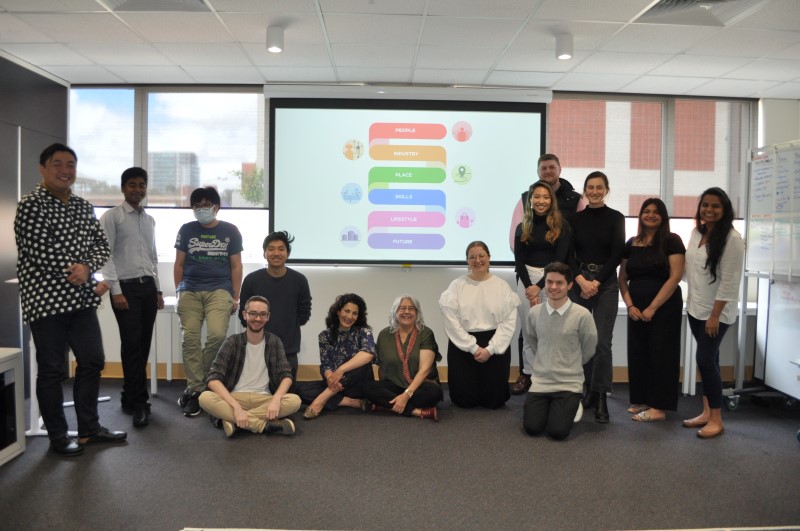 project group photo, students and academics