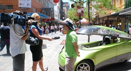 Peter Pudney is interviewed about Trev in Rundle Mall