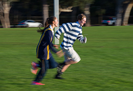 boy and girl running