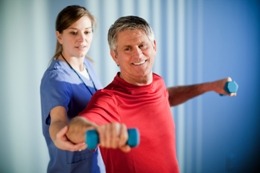 Stroke patient undergoing rehabilitation