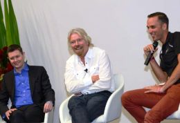 UniSA Vice Chancellor David Llloyd, with Sir Richard Branson and Jack Manning-bycroft