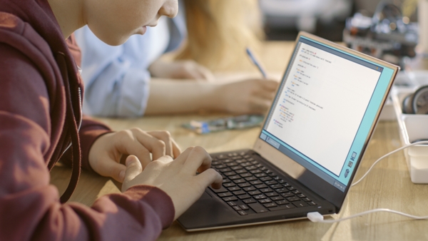 A child on a laptop