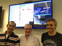 L-R: Hidayat Soetiyono, Marc Lavenant (both from ITR) and Pierre Letapissier (from CNES – the French National Centre for Space Studies).