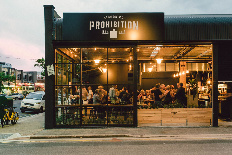 Prohibition Liquor Co.’s bar and tasting room on Gilbert Street.