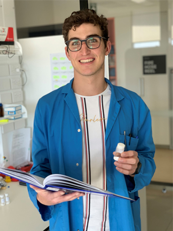 James Chakiris working in the laboratory