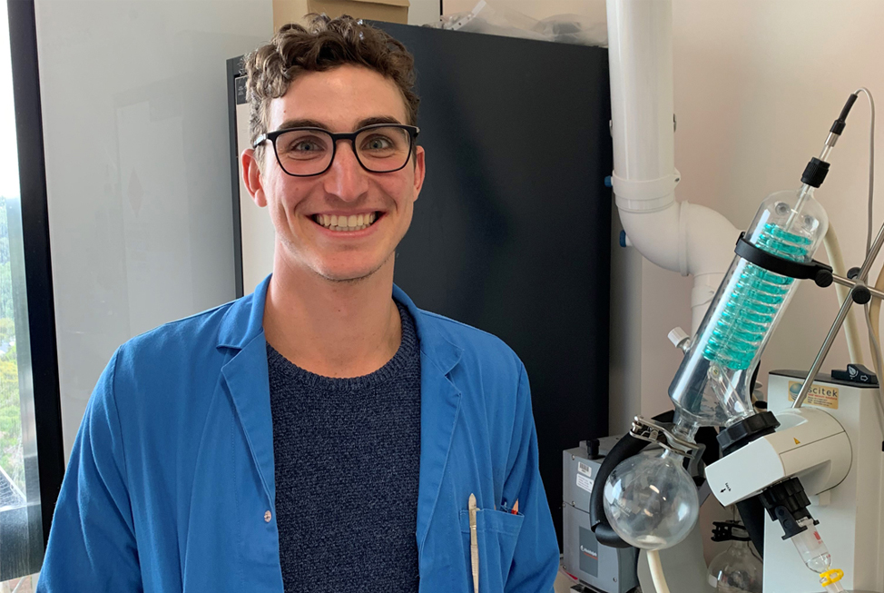 Pharmacy PhD Candidate James Chakiris in the Laboratory