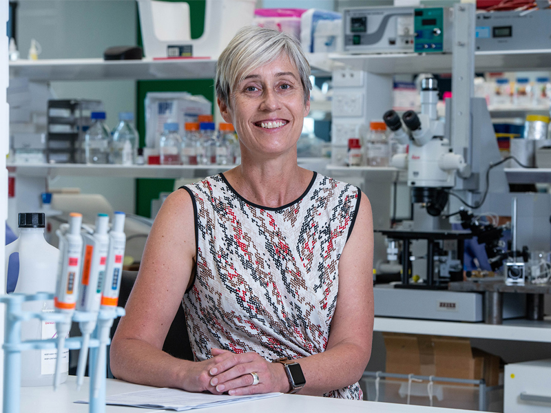 Professor Claudine Bonder at work in the laboratory