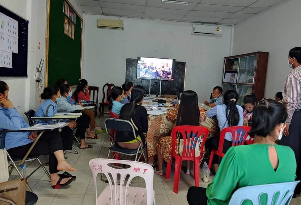 2h streams training webinar live into a rural area of Cambodia. 