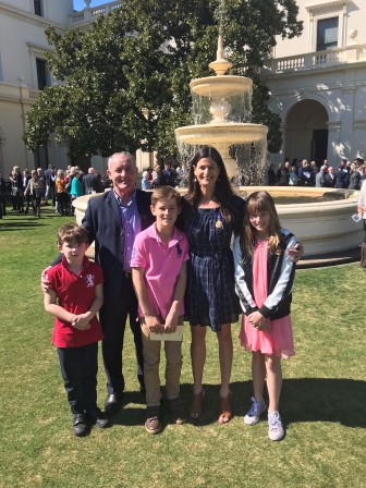 Kathryn Harby-Williams with her family at Government House