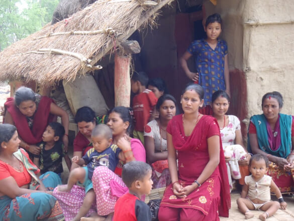 Members of the village, Meghauli in Nepal 
