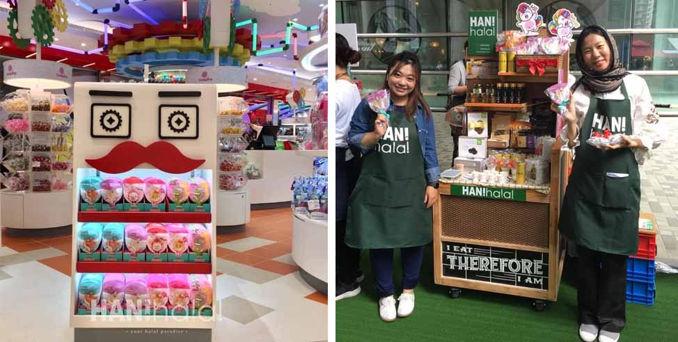 Some of Hani Halal’s product displays showcasing their food offerings.