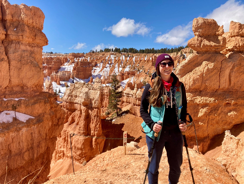 Cassie on a hiking trip in Bryce Canyon National Park, Utah.